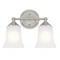Designers Fountain Bronson 13.25in 2-Light Brushed Nickel Transitional Indoor Vanity Light with Etched Glass Shade D278M-2B-BN - alternate 1